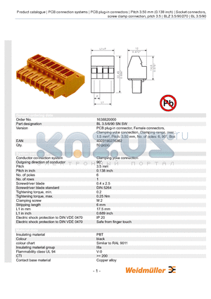 1638820000 datasheet - BL 3.5/6/90 SN SW