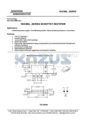 163CMQ datasheet - SCHOTTKY RECTIFIER