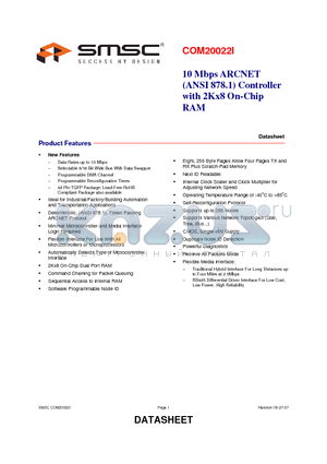 COM200221 datasheet - 10 Mbps ARCNET (ANSI 878.1) Controller with 2Kx8 On-Chip RAM