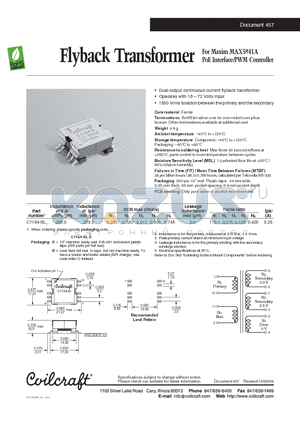 C1154-BL datasheet - Flyback Transformer