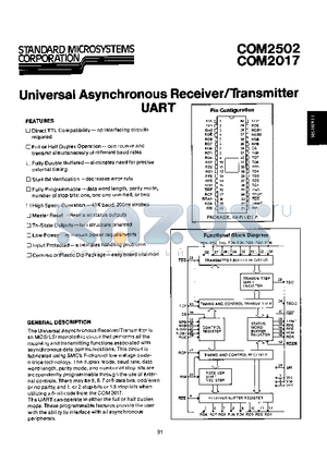 COM2017 datasheet - Univesal Asynchronous Receiver/Transmitter UART