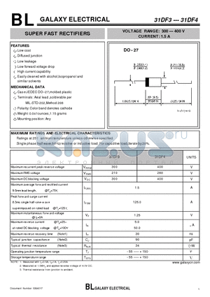 31DF3 datasheet - SUPER FAST RECTIFIERS