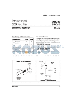 31DQ09 datasheet - SCHOTTKY RECTIFIER