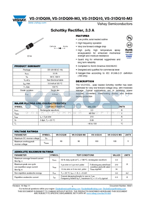 31DQ09 datasheet - Schottky Rectifier, 3.3 A