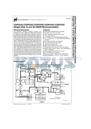 COP224C-XXX/V datasheet - Single-Chip 1k and 2k CMOS Microcontrollers