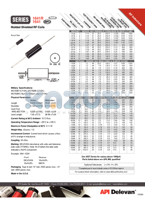 1641R-181K datasheet - Molded Shielded RF Coils