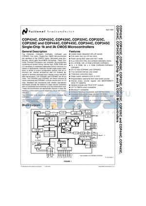 COP324C datasheet - Single-Chip 1k and 2k CMOS Microcontrollers