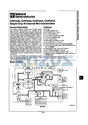 COP344L datasheet - SINGLE-CHIP N-CHANNEL MICROCONTROLLERS