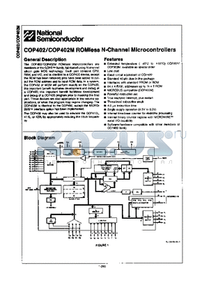 COP402M datasheet - ROMLESS N-CHANNEL MICROCONTROLLERS
