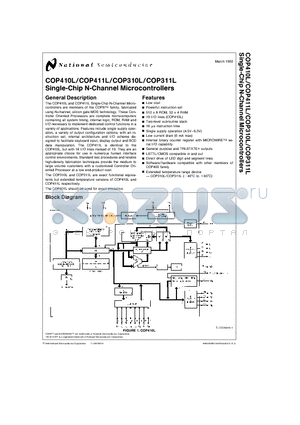 COP411L datasheet - Single-Chip N-Channel Microcontrollers