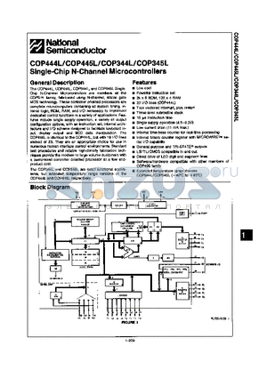 COP345L-XXX/N datasheet - SINGLE-CHIP N-CHANNEL MICROCONTROLLERS