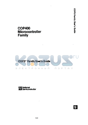 COP400 datasheet - COPS Family Users Guide Table of Contents