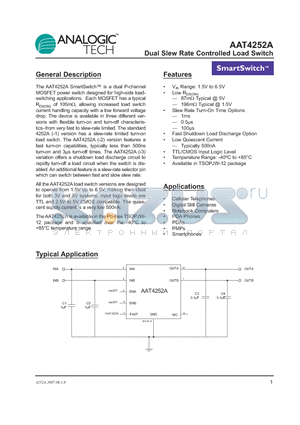 AAT4252A-3 datasheet - Dual Slew Rate Controlled Load Switch