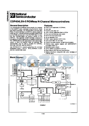 COP404LSN-5 datasheet - COP404LSN-5 ROMLESS N-CHANNEL MICROCONTROLLERS