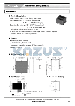 CDEP149 datasheet - POWER INDUCTORS