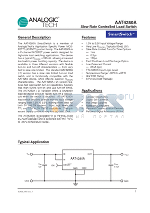 AAT4280AIJS-1-T1 datasheet - Slew Rate Controlled Load Switch