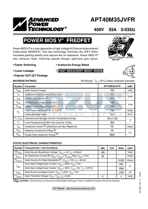 APT40M35JVFR datasheet - POWER MOS V FREDFET