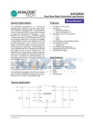 AAT4282A datasheet - Dual Slew Rate Controlled Load Switch