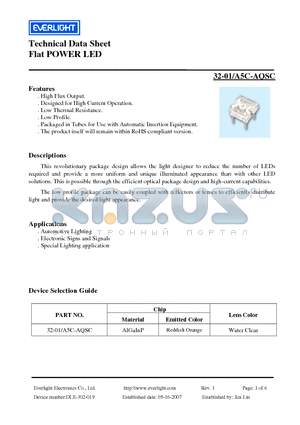 32-01-A5C-AQSC datasheet - Flat POWER LED