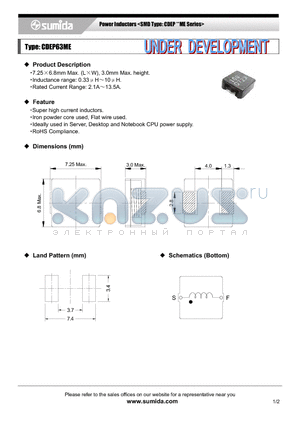 CDEP63MENP-100M datasheet - Power Inductors