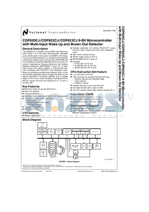 COP823CJ datasheet - 8-Bit Microcontroller with Multi-Input Wake Up and Brown Out Detector