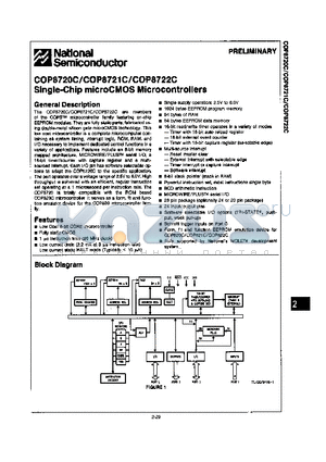 COP8722C datasheet - SINGLE-CHIP MICROCMOS MICROCONTROLLERS