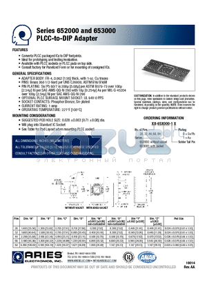 32-653000-10 datasheet - PLCC-to-DIP Adapter