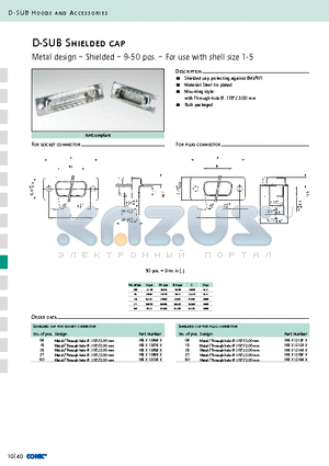 165X12979X datasheet - D-SUB Shielded cap