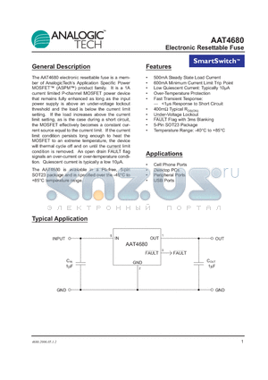 AAT4680 datasheet - Electronic Resettable Fuse