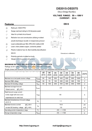 DB206S datasheet - Silicon Bridge Rectifiers