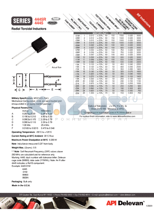 4445-01M datasheet - Radial Toroidal Inductors