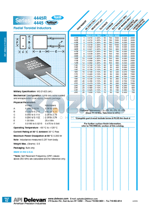 4445-04M datasheet - Radial Toroidal Inductors