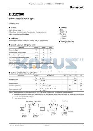 DB22306 datasheet - Silicon epitaxial planar type