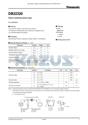 DB22320 datasheet - Silicon epitaxial planar type