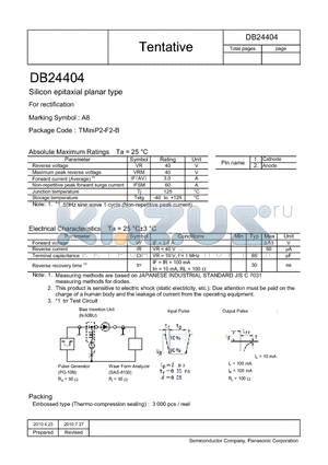 DB24404 datasheet - Silicon epitaxial planar type For rectification