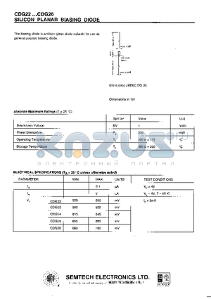 CDG22 datasheet - SILICON PLANAR BIASING DIODE