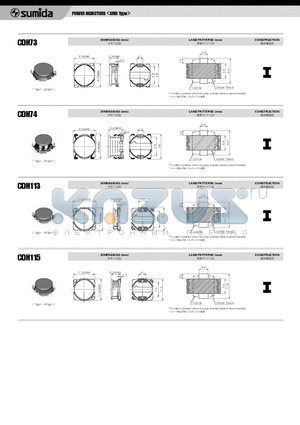 CDH113 datasheet - POWER INDUCTORS <SMD Type>