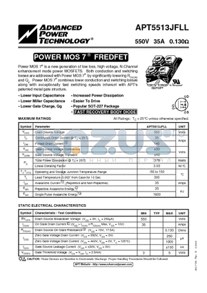 APT5513JFLL datasheet - POWER MOS 7 FREDFET