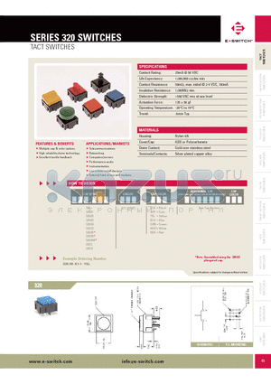 320.02E11BLK datasheet - TACT SWITCHES