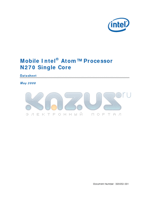 320032-001 datasheet - Mobile Intel Atom Processor N270 Single Core