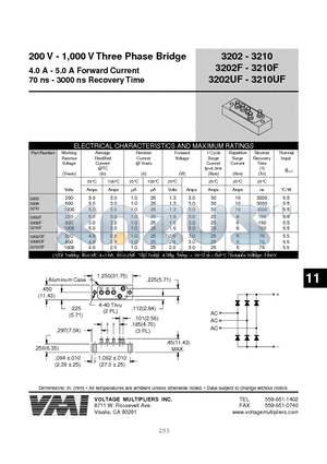 3202UF datasheet - 200 V - 1,000 V Three Phase Bridge