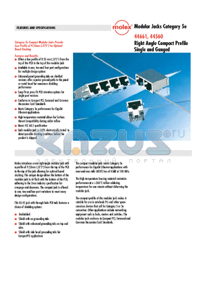 44560-0002 datasheet - Right Angle Compact Profile Single and Ganged