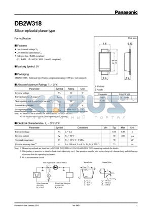 DB2W318 datasheet - Silicon epitaxial planar type