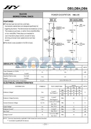 DB3 datasheet - SILICON BIDIRECTIONAL DIACS