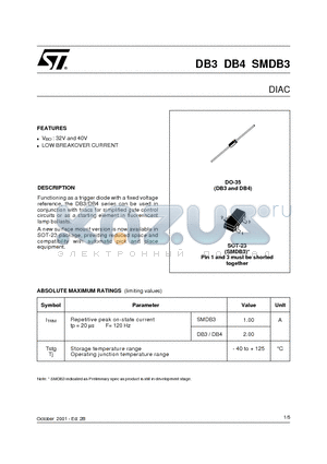 DB3 datasheet - DIAC