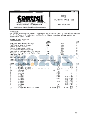 CDH300 datasheet - SILICON LOW LEAKAGE DIODE