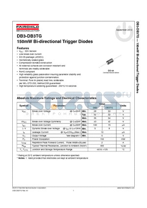 DB3-DB3TG datasheet - 150mW Bi-directional Trigger Diodes