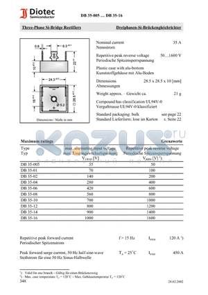 DB35-01 datasheet - Three-Phase Si-Bridge Rectifiers