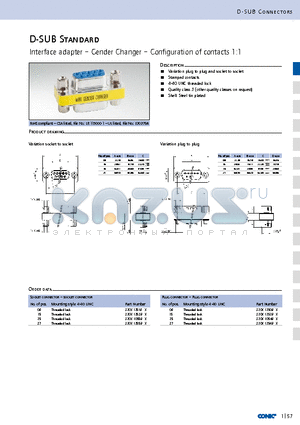 320X12539X datasheet - D-SUB Standard