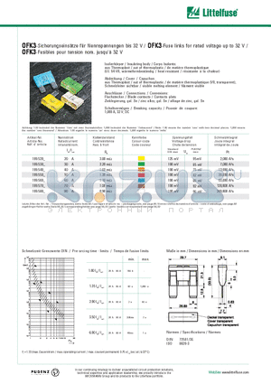 169.520 datasheet - OFK3-Fuse links for rated voltage up to 32 V